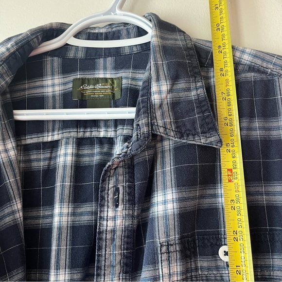 Vintage Eddie Bauer Plaid Button-Down Shirt Men’s Large 100% Cotton Flannel - Picture 9 of 13